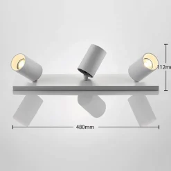 Arcchio spot Brinja, set van 2, wit, hoekig, 3-lamps, GU10