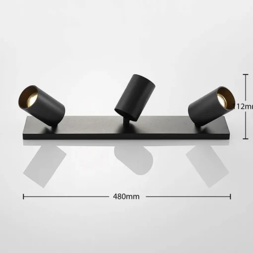 Arcchio spot Brinja, set van 2, zwart, hoekig, 3-lamps