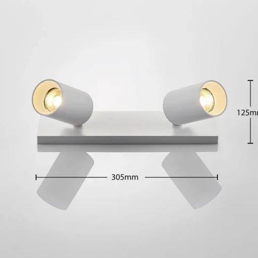 Arcchio spot Brinja, set van 2, wit, hoekig, 2-lamps, GU10