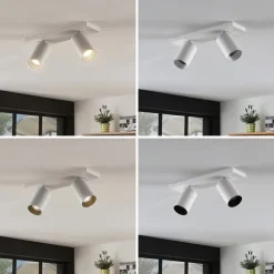Arcchio spot Brinja, set van 2, wit, hoekig, 2-lamps, GU10
