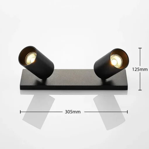 Arcchio spot Brinja, set van 2, zwart, hoekig, 2-lamps