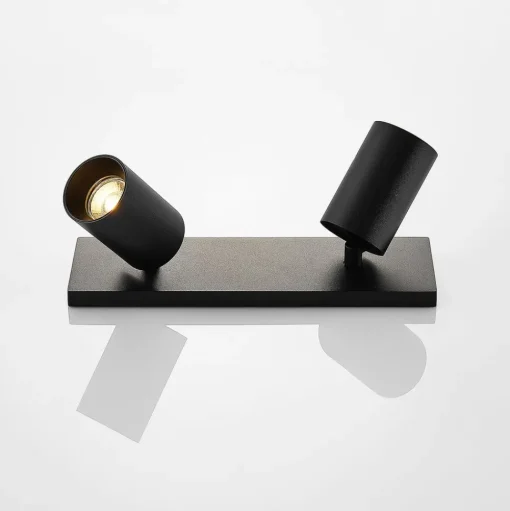 Arcchio spot Brinja, set van 2, zwart, hoekig, 2-lamps