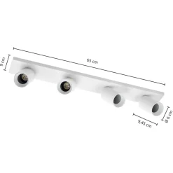 Arcchio spot Brinja, wit, hoekig, Ø 7 cm, 4-lamps, GU10