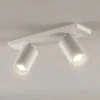 Arcchio spot Brinja, wit, hoekig, Ø 6 cm, 2-lamps, GU10