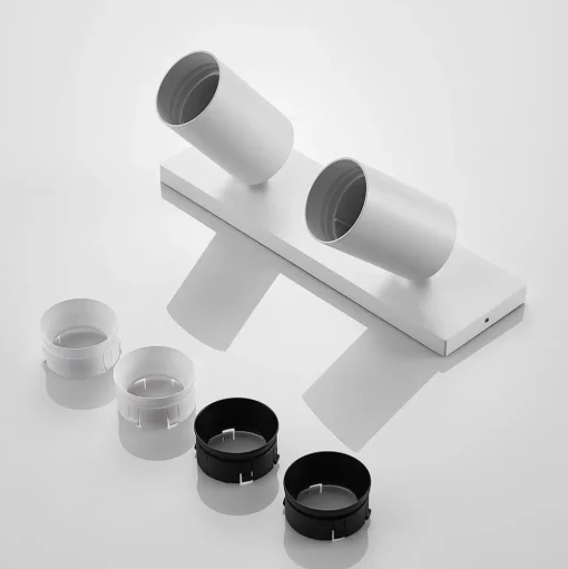 Arcchio spot Brinja, wit, hoekig, Ø 6 cm, 2-lamps, GU10