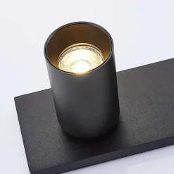 Arcchio spot Brinja, zwart, hoekig, Ø 6 cm, 2-lichts, GU10