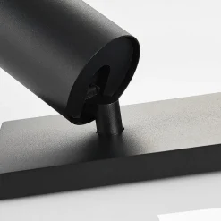 Arcchio spot Brinja, zwart, hoekig, Ø 6 cm, 2-lichts, GU10