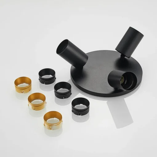 Arcchio spot Brinja, zwart, rond, Ø 6 cm, 3-lamps, GU10