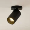 Arcchio spot Brinja, zwart, rond, 12 cm hoog, Ø 6 cm