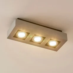 Arcchio spot Vince, 36 cm, 3-lamps, zilver, GU10