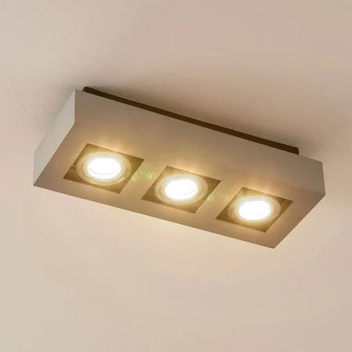 Arcchio spot Vince, 36 cm, 3-lamps, zilver, GU10