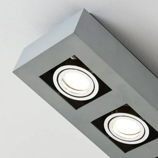 Arcchio spot Vince, 36 cm, 3-lamps, zilver, GU10