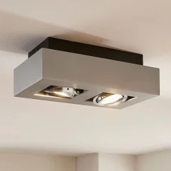Arcchio spot Vince, 25 cm, 2-lamps, zilver, GU10