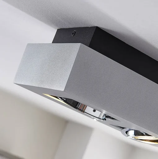 Arcchio spot Vince, 25 cm, 2-lamps, zilver, GU10