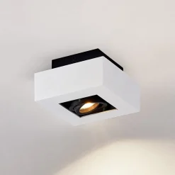 Arcchio spot Vince, 14 x 14 cm, wit/zwart, GU10