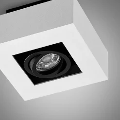 Arcchio spot Vince, 14 x 14 cm, wit/zwart, GU10