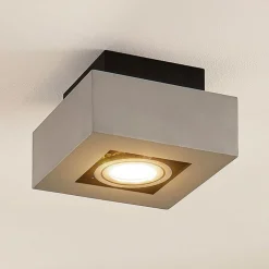 Arcchio spot Vince, 14 x 14 cm, zilver, metaal, GU10
