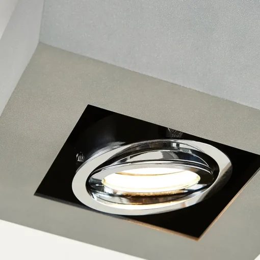 Arcchio spot Vince, 14 x 14 cm, zilver, metaal, GU10