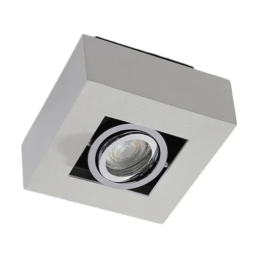 Arcchio spot Vince, 14 x 14 cm, wit/chroom, metaal, GU10