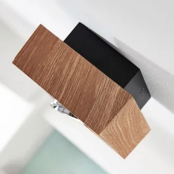 Arcchio spot Vince, 14 x 14 cm, houtkleurig, metaal, GU10