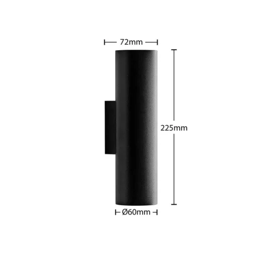 Arcchio wandlamp Brinja, zwart, metaal, up/down, GU10