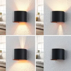 Arcchio wandlamp Zuzana, rond, zwart, G9, 13 cm breed