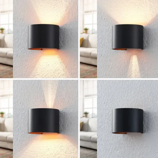 Arcchio wandlamp Zuzana, rond, zwart, G9, 13 cm breed