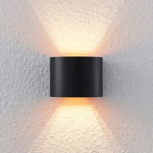 Arcchio wandlamp Zuzana, rond, zwart, G9, 13 cm breed