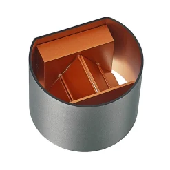 Arcchio wandlamp Zuzana, rond, zwart, stekker, 13 cm