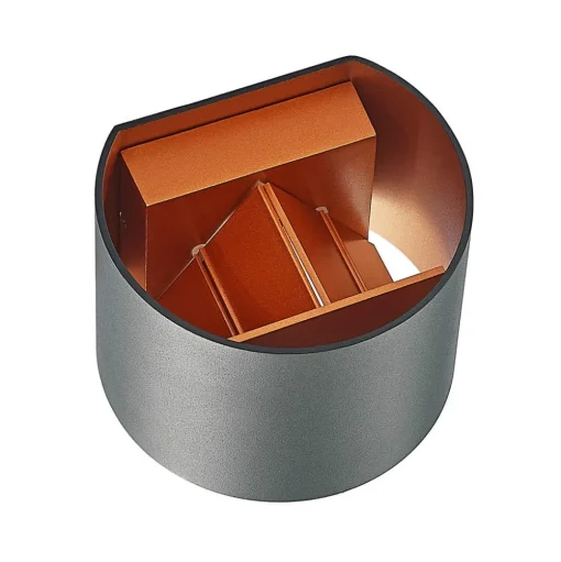 Arcchio wandlamp Zuzana, rond, zwart, stekker, 13 cm