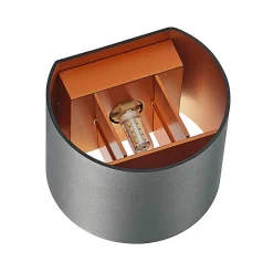 Arcchio wandlamp Zuzana, rond, zwart, stekker, 13 cm