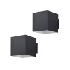Arcchio wandlamp Zuzana, set van 2, zwart, G9, 10 cm breed