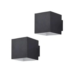 Arcchio wandlamp Zuzana, set van 2, zwart, G9, 10 cm breed