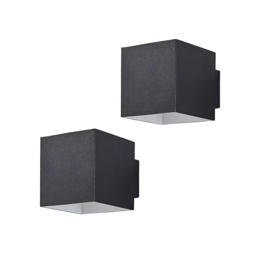 Arcchio wandlamp Zuzana, set van 2, zwart, G9, 10 cm breed