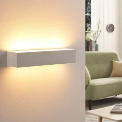 Arya wandlamp, omhoog/omlaag, wit, gips, G9, 2-lamps, overschilderbaar