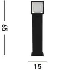 Athene LED tuinpadverlichting, IP54, zwart, hoogte 65 cm, metaal