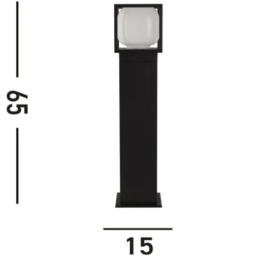 Athene LED tuinpadverlichting, IP54, zwart, hoogte 65 cm, metaal