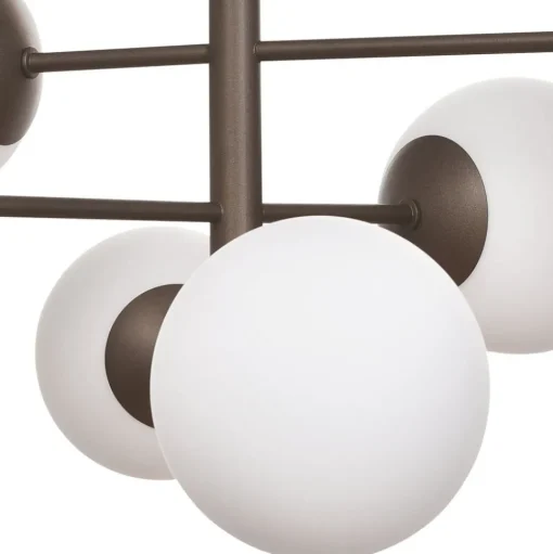 Aurora hanglamp, bruin, Ø 60 cm, 6-lamps, glas, E14