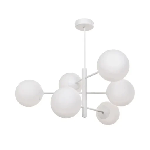 Aurora hanglamp, wit, Ø 60 cm, 6-lamps, glas, E14