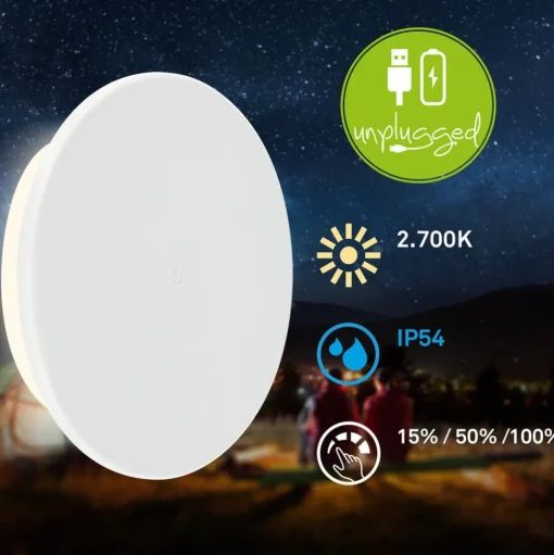 Aurora LED buitenwandlamp, wit, met touchdimmer, IP54