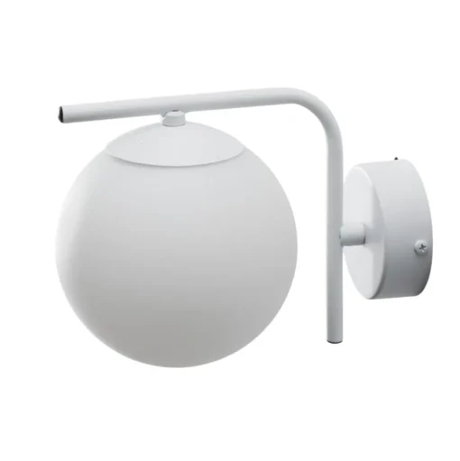 Aurora wandlamp, wit, glas, 17 cm hoog, globe, E14