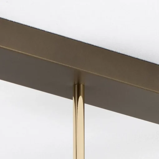 Axion plafondlamp, 5-lamps, titaniumkleurig, langwerpig, staal