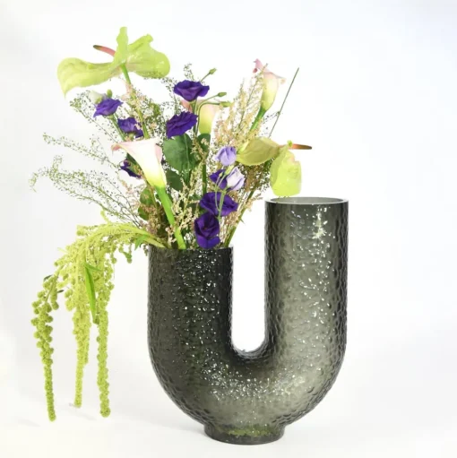 AYTM Arura vaas, zwart, hoogte 40 cm, breedte 34 cm, glas