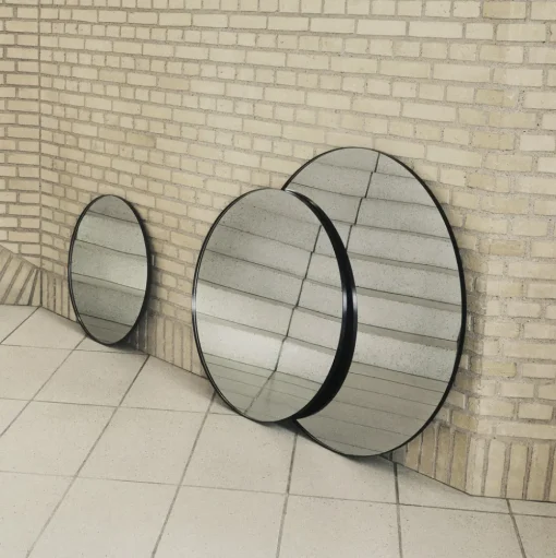AYTM Circum spiegel, helder / zwart, Ø 70 cm, glas, MDF hout