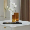 AYTM Folium vaas, hoogte 20 cm, amberkleurig, glas