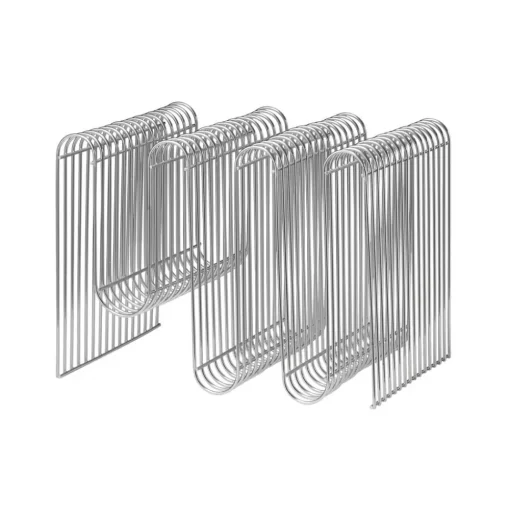 AYTM Tijdschriftenhouder Curva, zilver, breedte 40 cm, staal