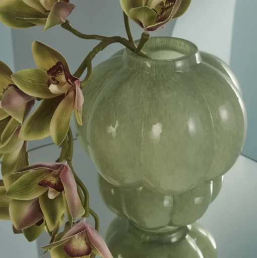 AYTM Uva vaas, glas, groen, Ø 26 cm, hoogte 28 cm, mondgeblazen