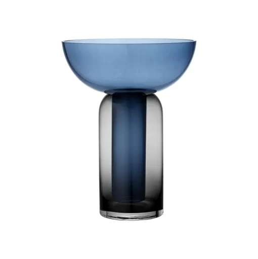 AYTM Vaas Torus, blauw, Ø 25 cm, hoogte 33 cm, glas