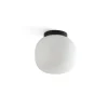 Badkamer plafondlamp Amelia, zwart/opaal, glas, Ø 21,5 cm