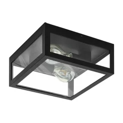 Badkamer plafondlamp Amezola, 2-lamps, zwart